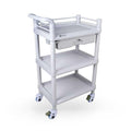 3-Tier Medical Utility Cart with Drawer and Shelves I63957