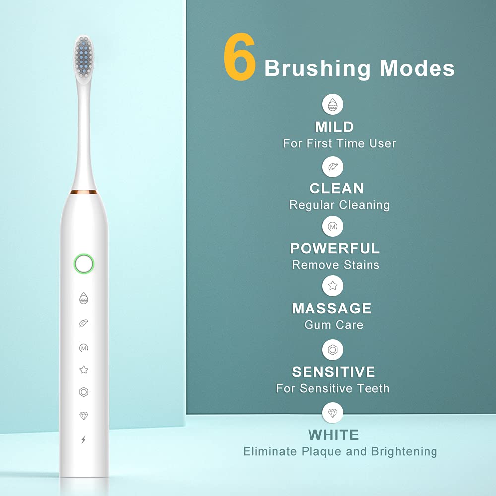 2 Pack Sonic Electric Toothbrush with 8 Heads U99466