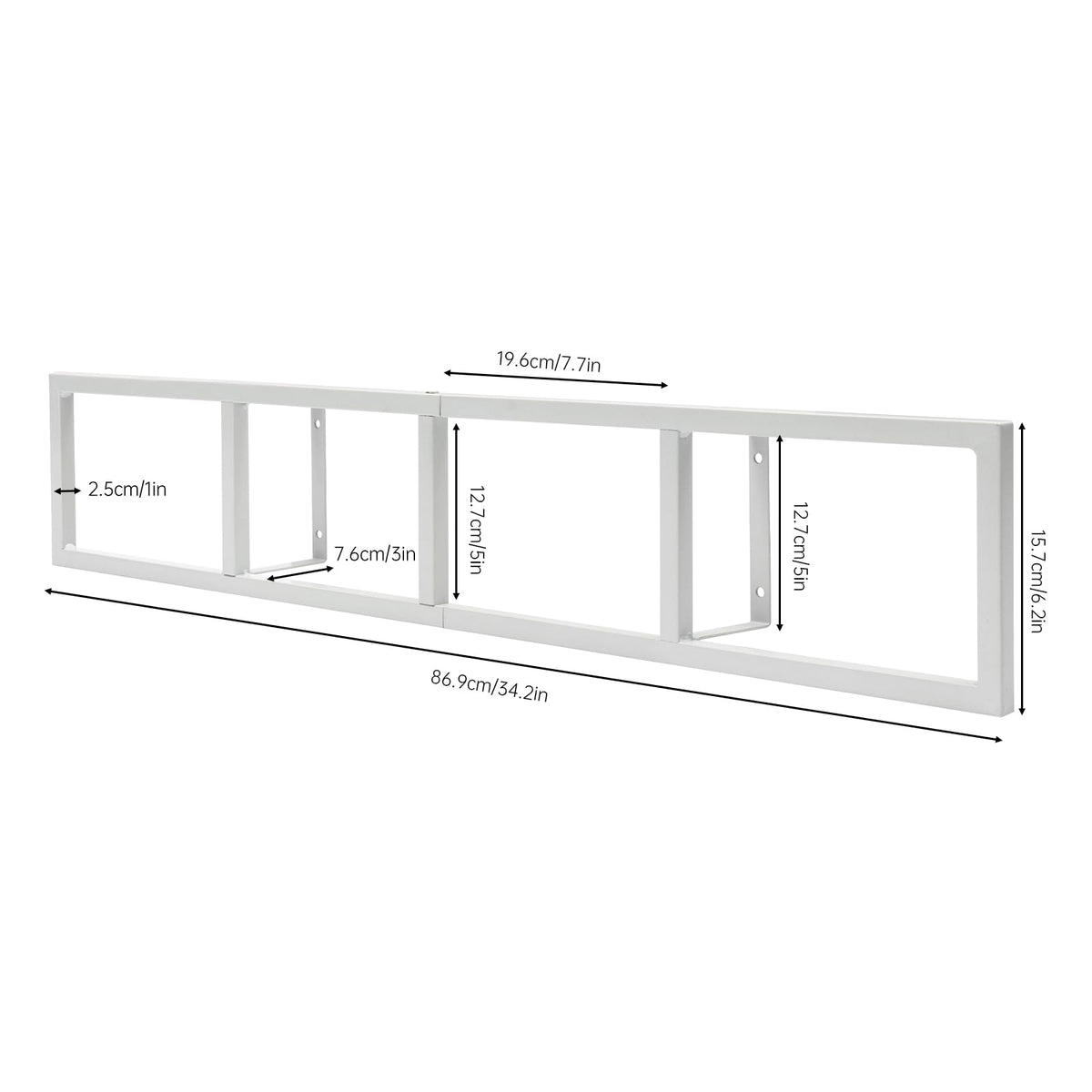 2 Pcs 34Inch White Wall Mount CD DVD Storage Shelf X505