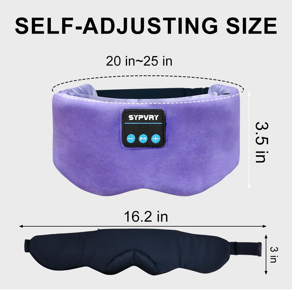 Bluetooth Sleep Mask Wireless Headphones Purple C1042