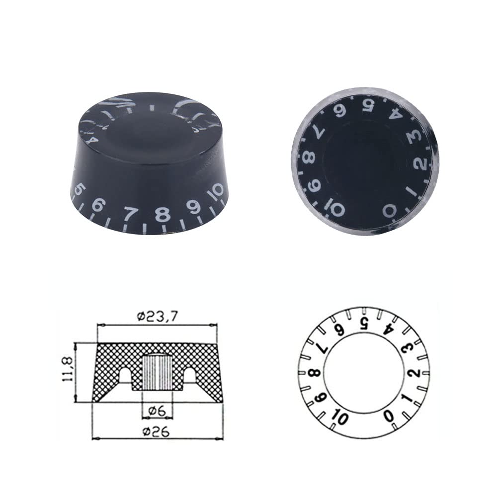 Black Electric Guitar Knobs O74504