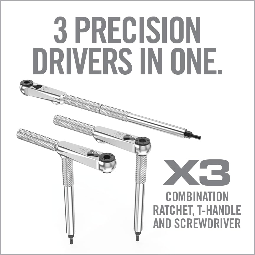 Torque Screwdriver & Ratcheting Driver Tool Set with 12 Bits & Storage Case E36934