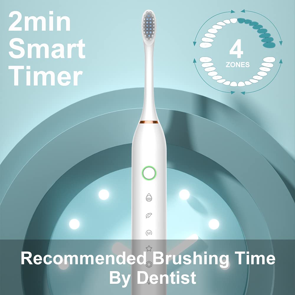 2 Pack Sonic Electric Toothbrush with 8 Heads U99466
