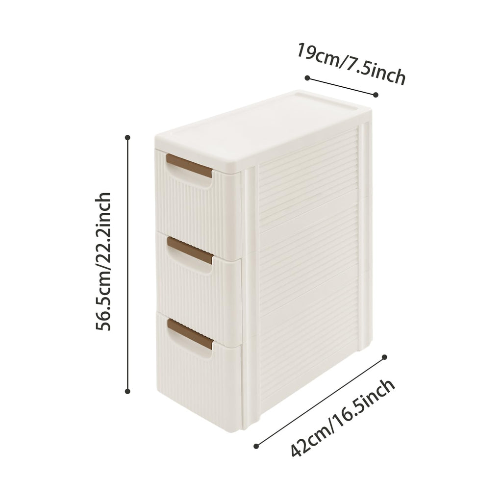 Narrow Rolling Storage Cabinet with 3 Drawers S9088