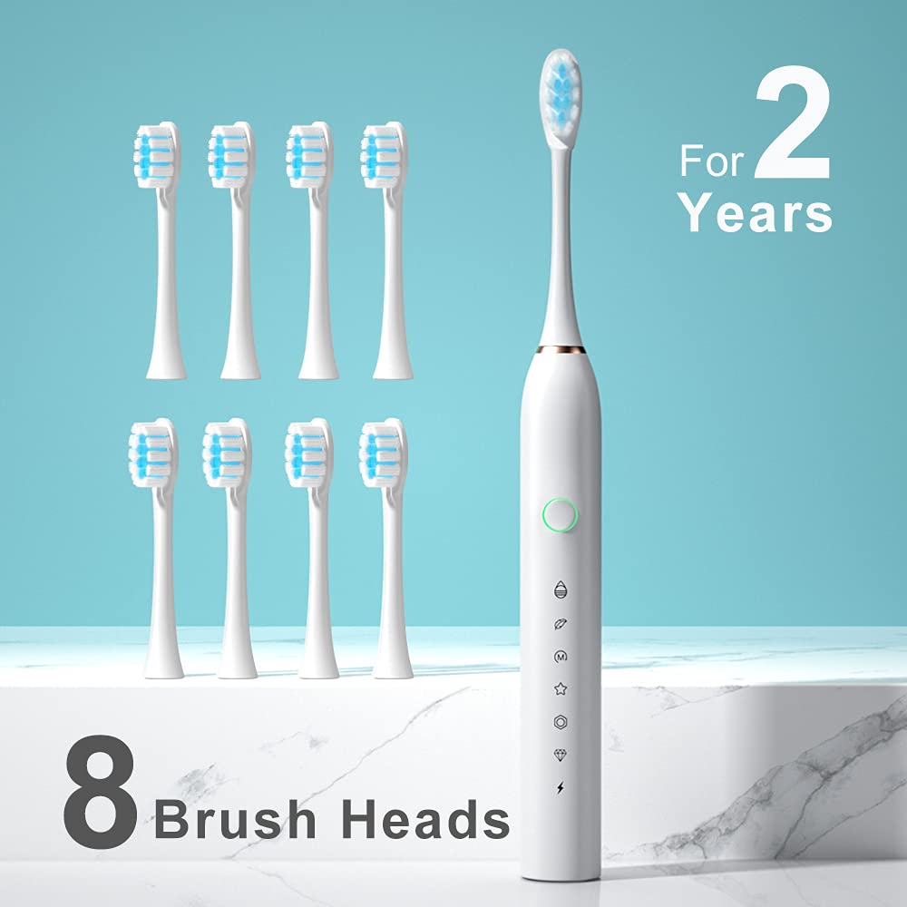 2 Pack Sonic Electric Toothbrush with 8 Heads U99466