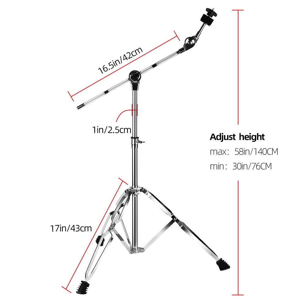 Adjustable Boom and Straight Cymbal Stand with Drum Sticks Holder Y487172