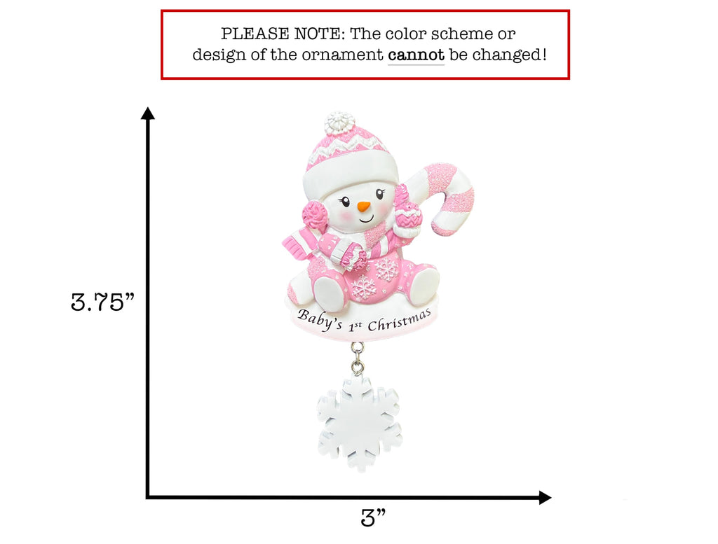 Baby's First Christmas Ornament 2026 Pink W5646