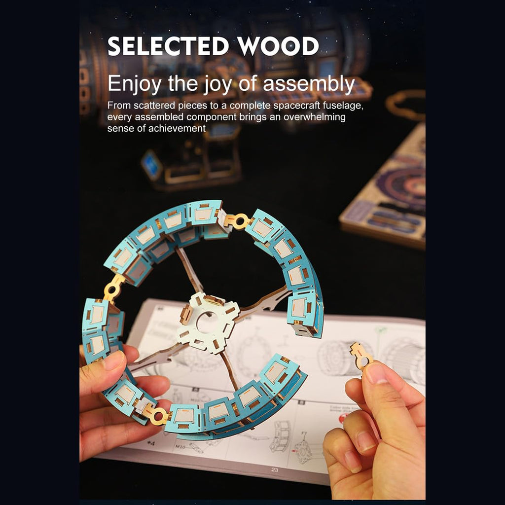 3D Wooden Puzzles 511PCS Mechanical Model Kit with Lights & Music L528924