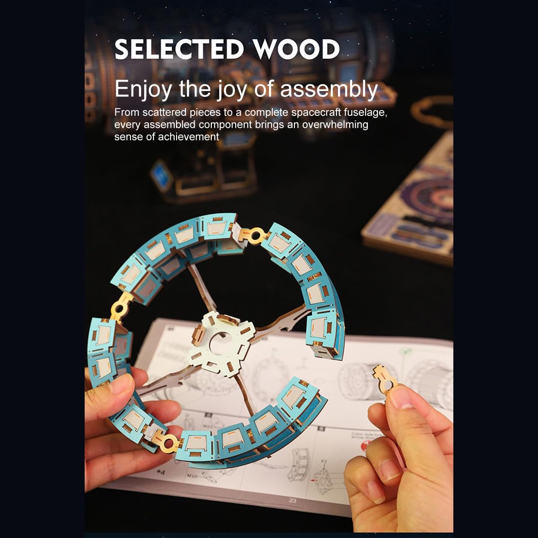 3D Wooden Puzzles 511PCS Mechanical Model Kit with Lights & Music L528924