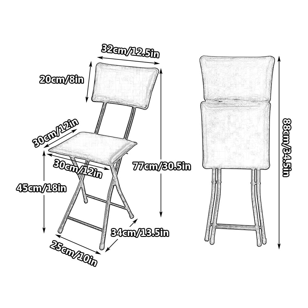 Foldable Counter Height Stool with Backrest E44341