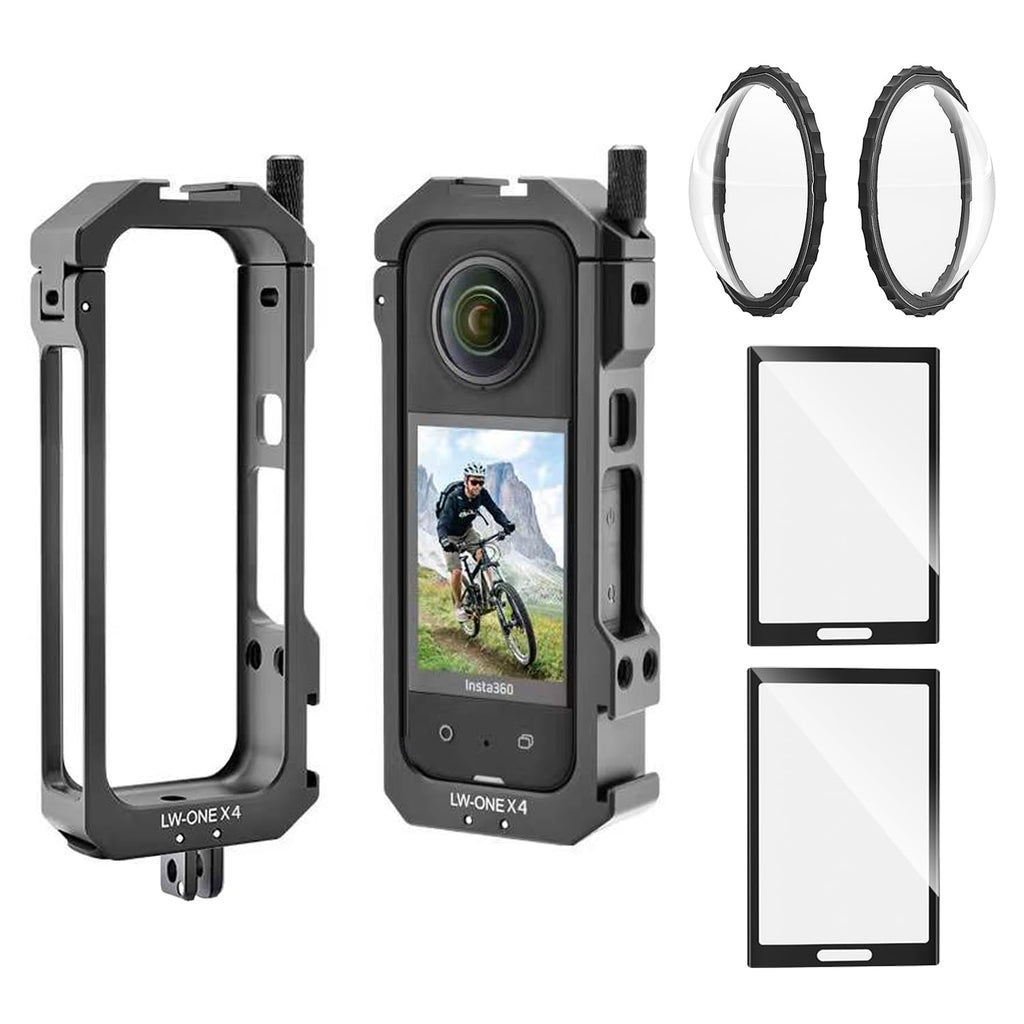 Aluminum Frame Cage Case Bag Glass Lens Guard Set Screen Protector O4569