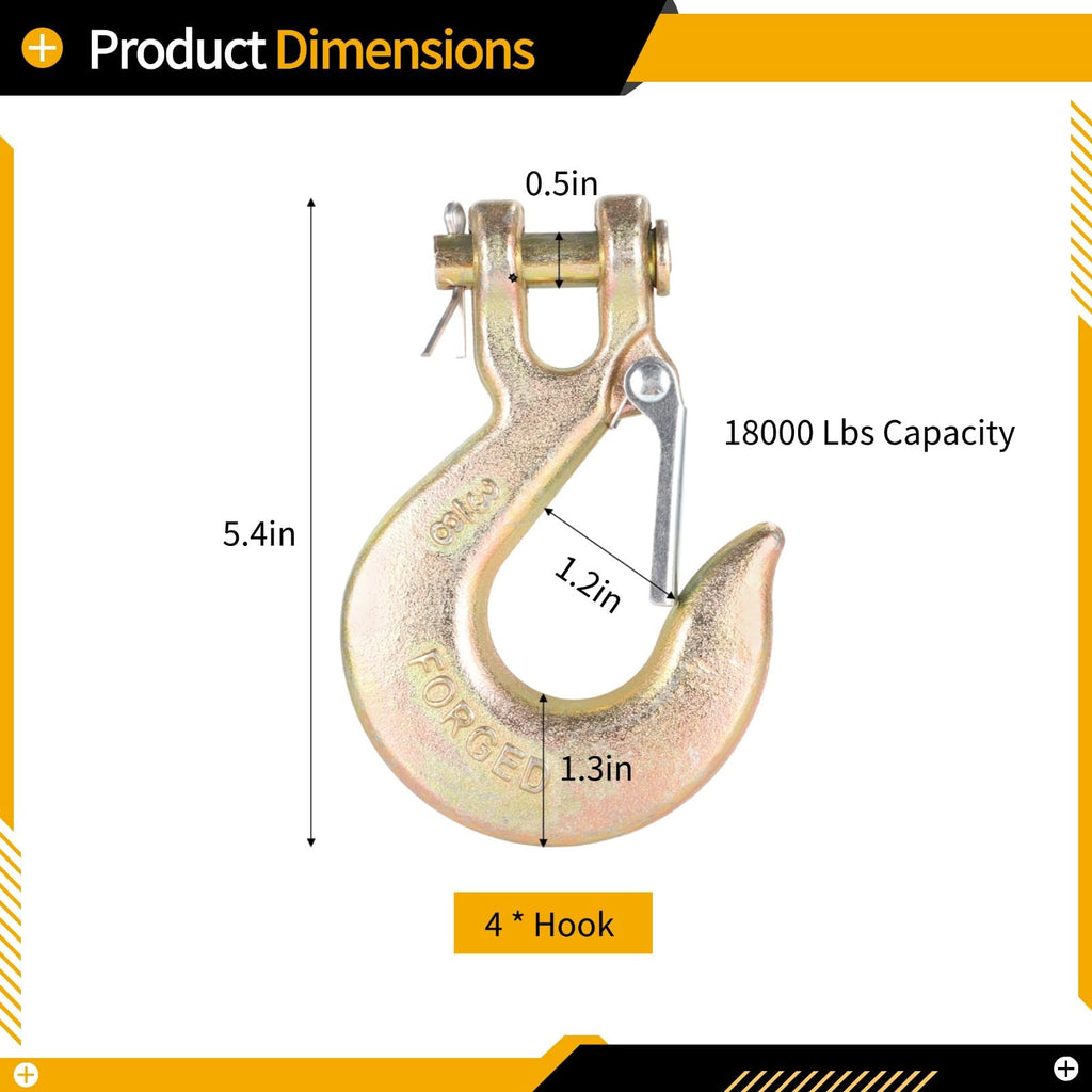 3/8-Inch Grade 70 Steel Clevis Slip Hooks 4-Pack Z206651