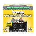 42 Gallons 4 Mil Heavy Duty Contractor Bags 32 Pack with Ties Y63450