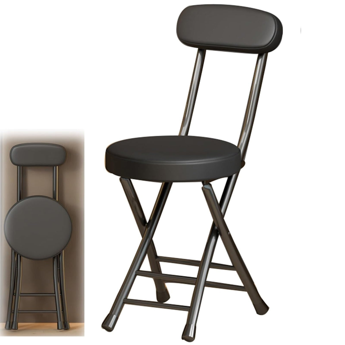 Black 18 Inch Folding Stool K276