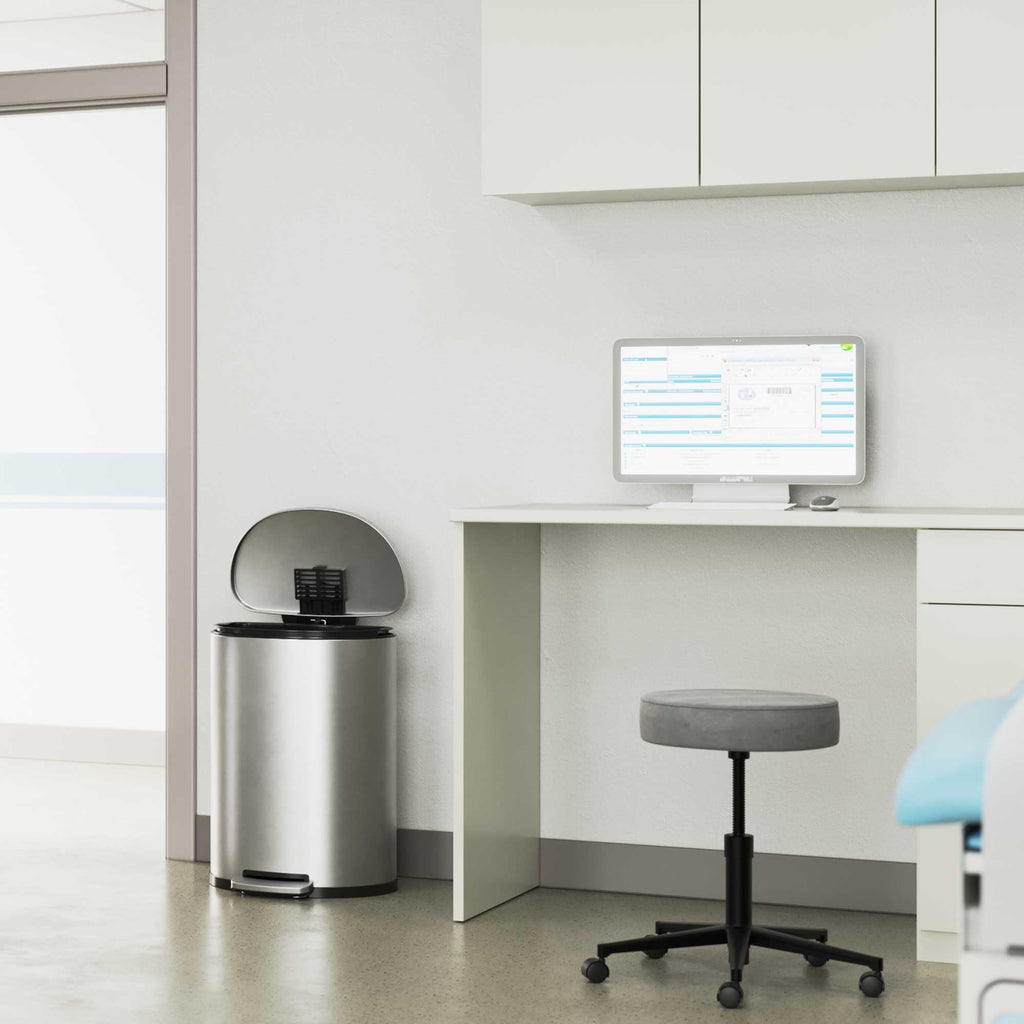 50L Stainless Steel Step Trash Can with Odor Filter and Removable Bucket O292