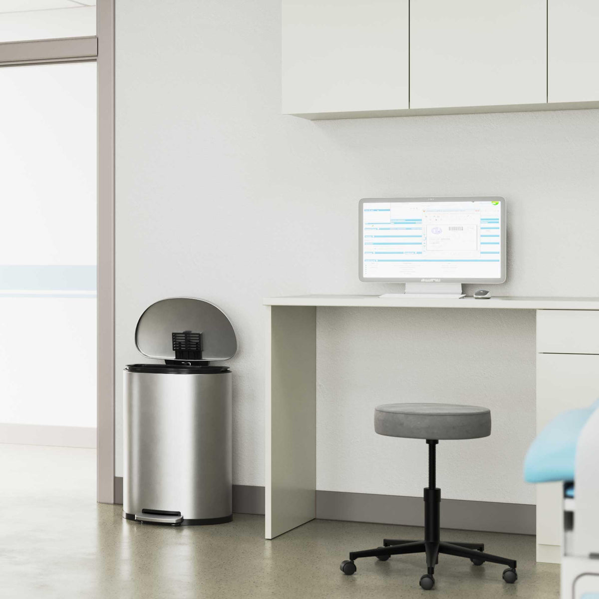 50L Stainless Steel Step Trash Can with Odor Filter and Removable Bucket O292