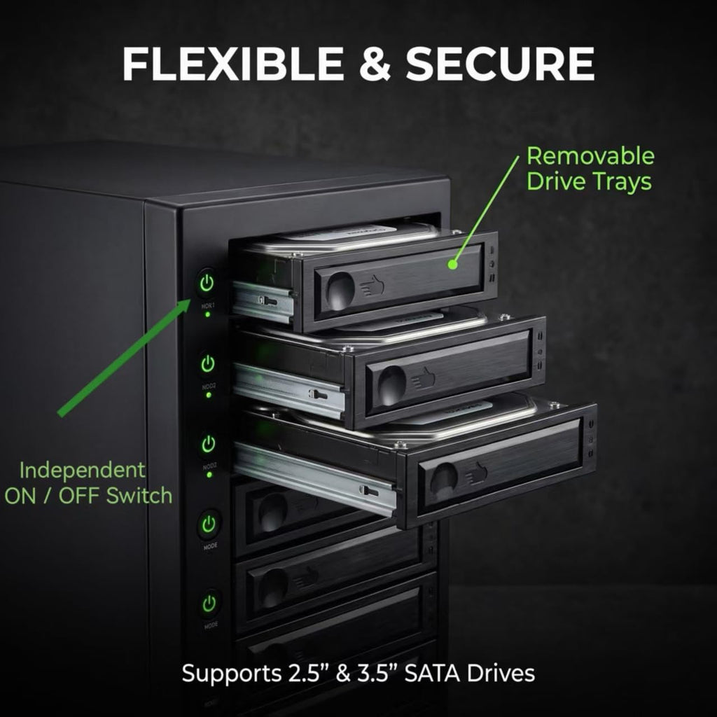 USB 4.0 40Gbps Type-C 8 Bay 2.5 Inch and 3.5 Inch SATA Hard Drive Enclosure F297