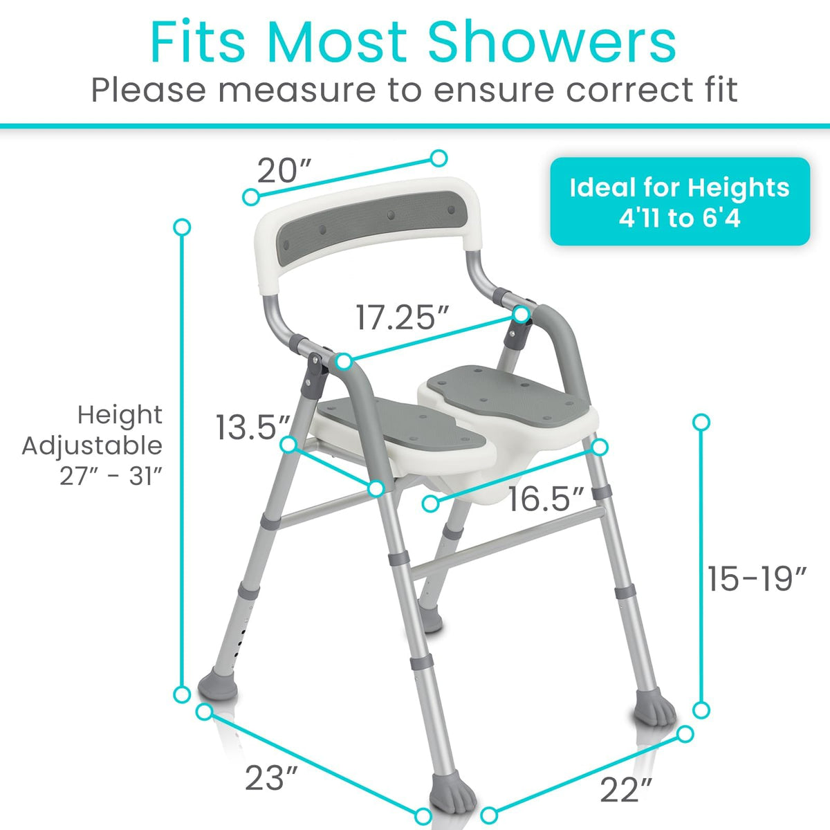U-Shaped Shower Chair with Arms I930050
