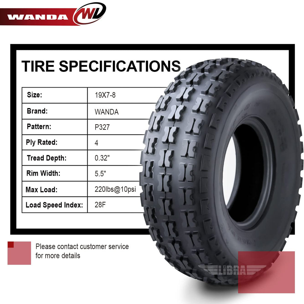 Set of 4 Sport ATV Tires 19x7-8 V322968