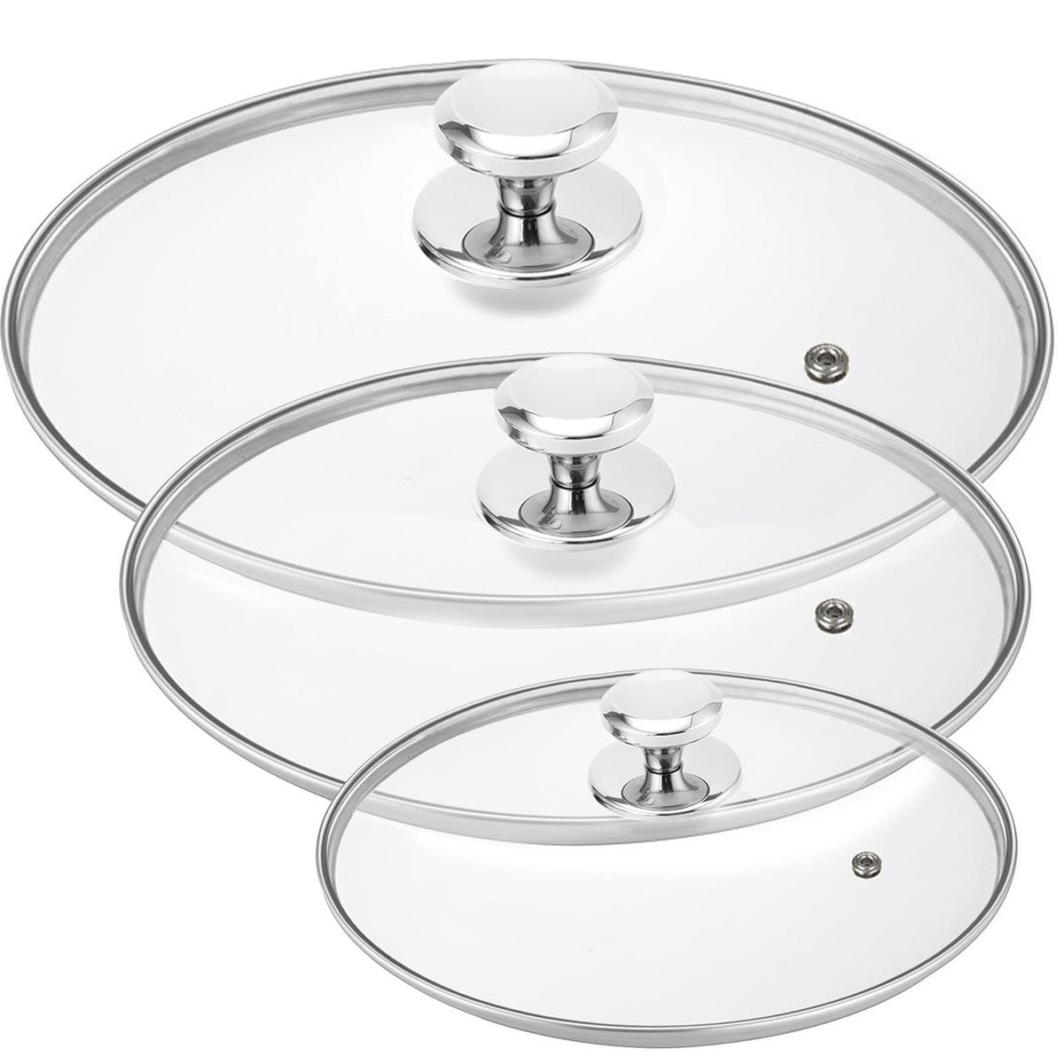 3 pcs Glass Lid Replacement Set (8 In + 10.25 In + 12 In) F652