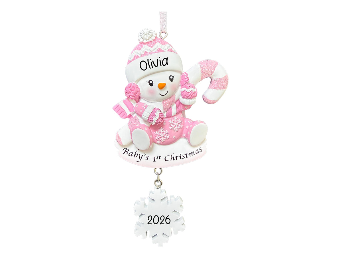 Baby's First Christmas Ornament 2026 Pink W5646