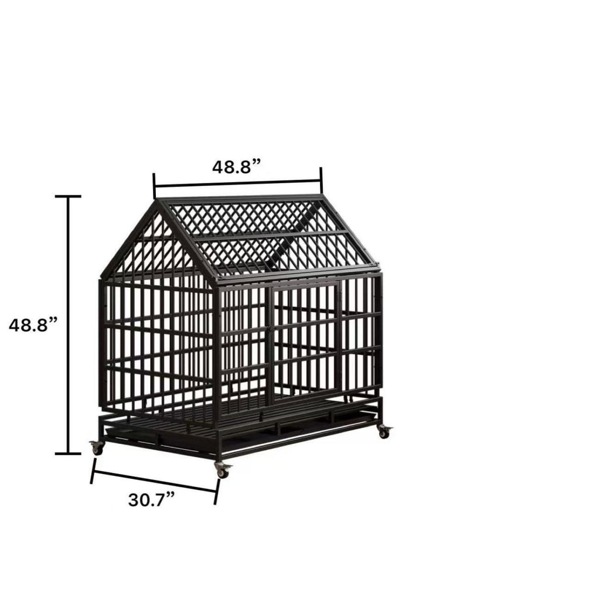 48 Inch Heavy Duty Dog Crate with Wheels H19008