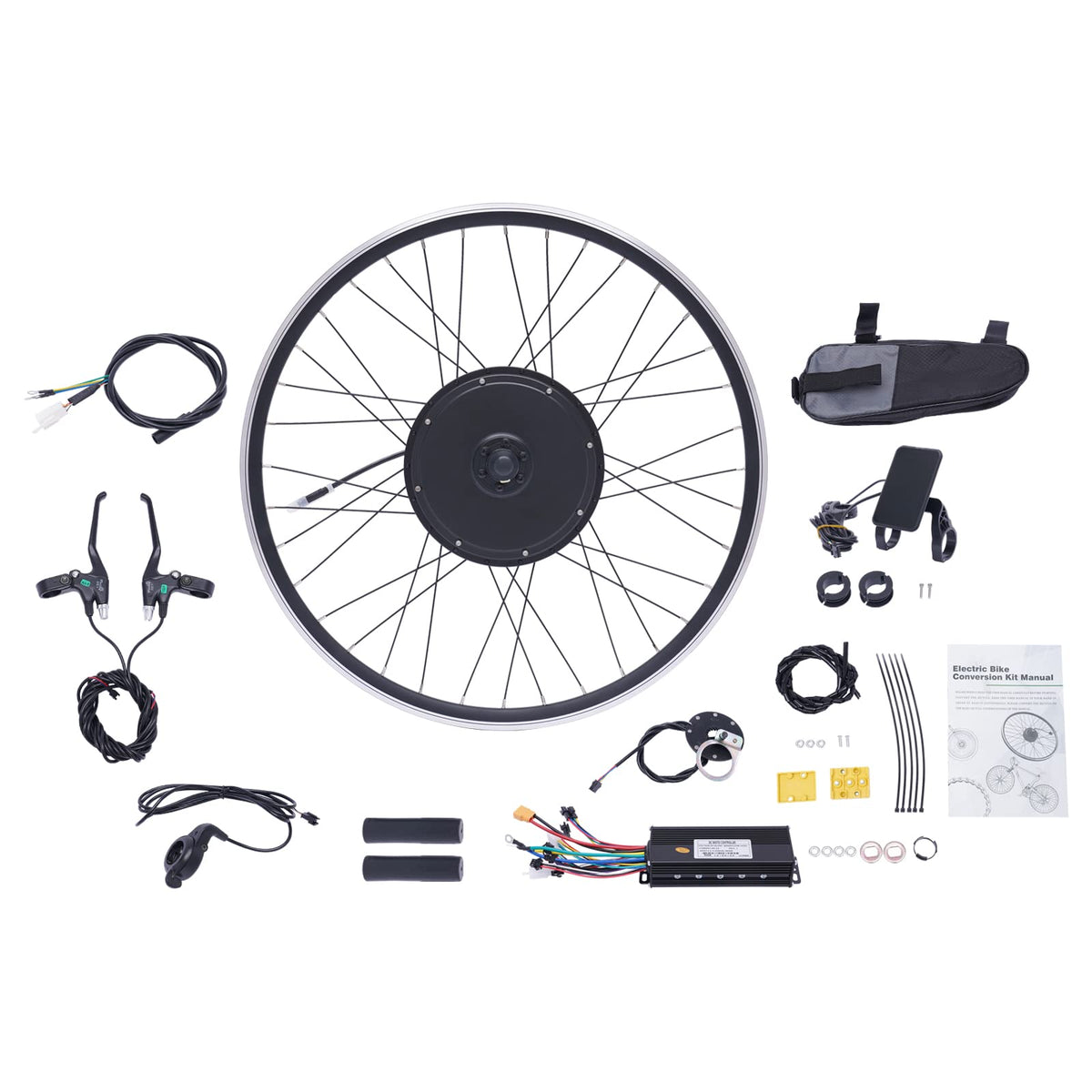 48V 1000W E-Bike Conversion Kit with Display Brushless Gearless Motor Q87006