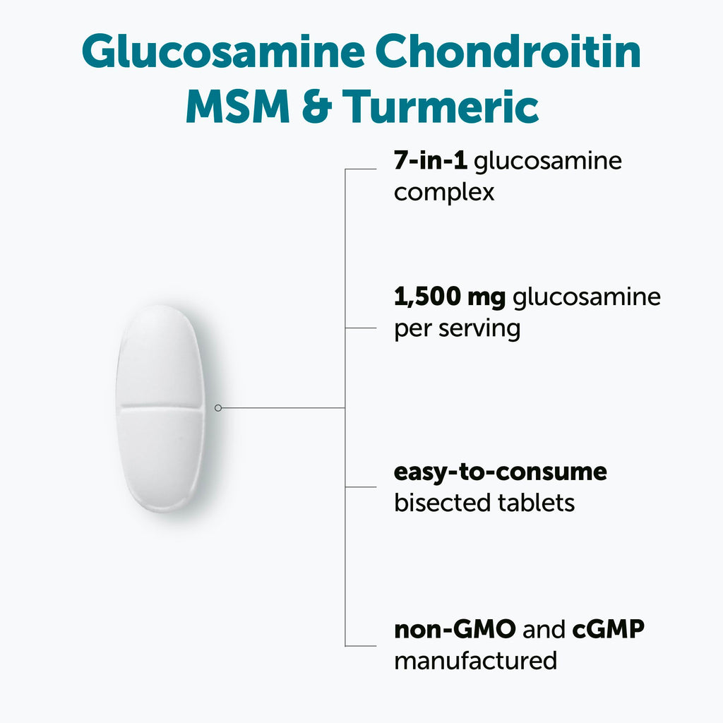 Glucosamine Chondroitin MSM Turmeric Supplement, 300 Bisected Tablets B38026