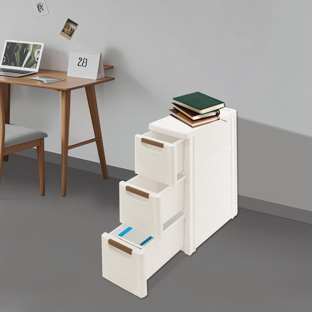 Narrow Rolling Storage Cabinet with 3 Drawers S9088