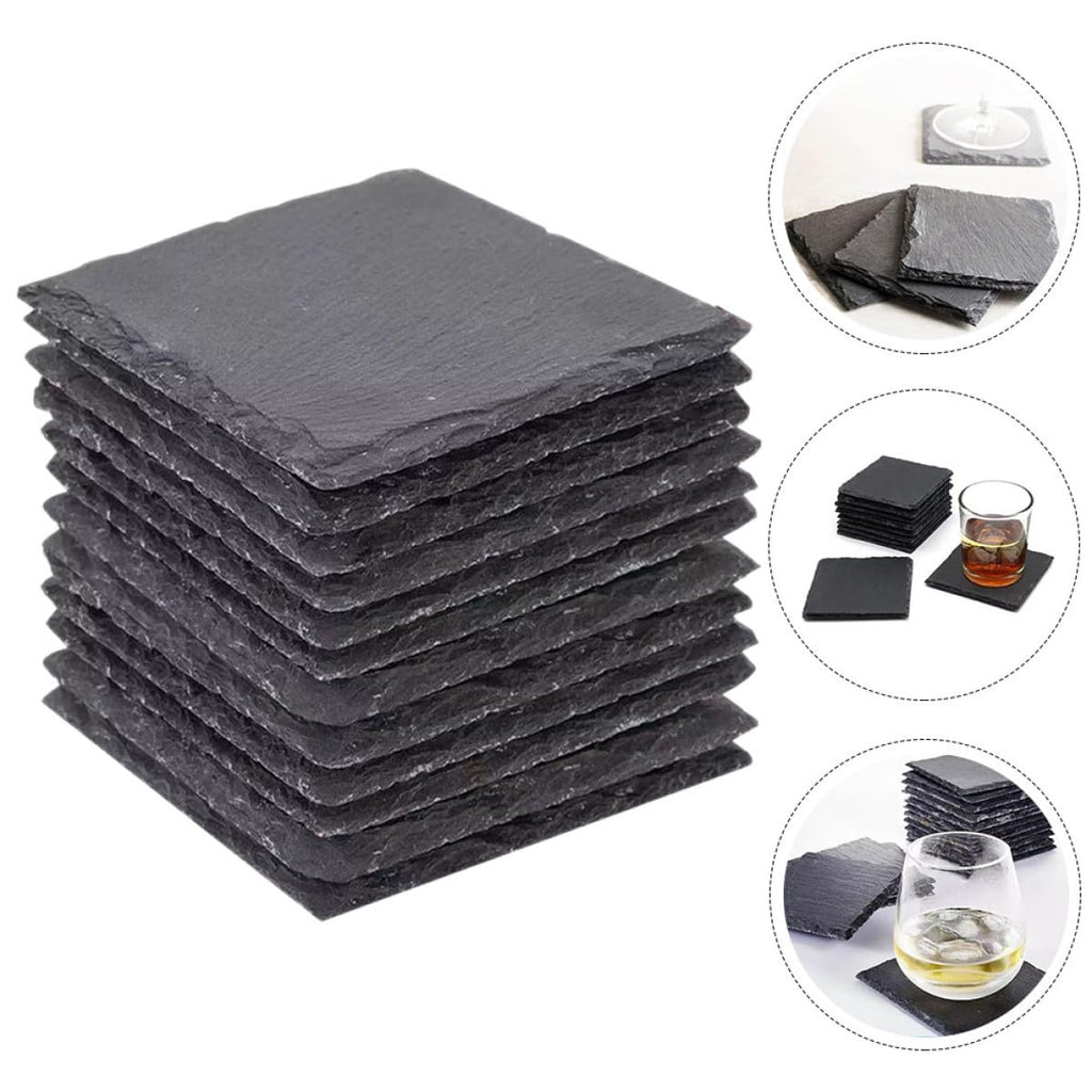 Natural Stone Drink Coasters 12 Pcs Square T703176