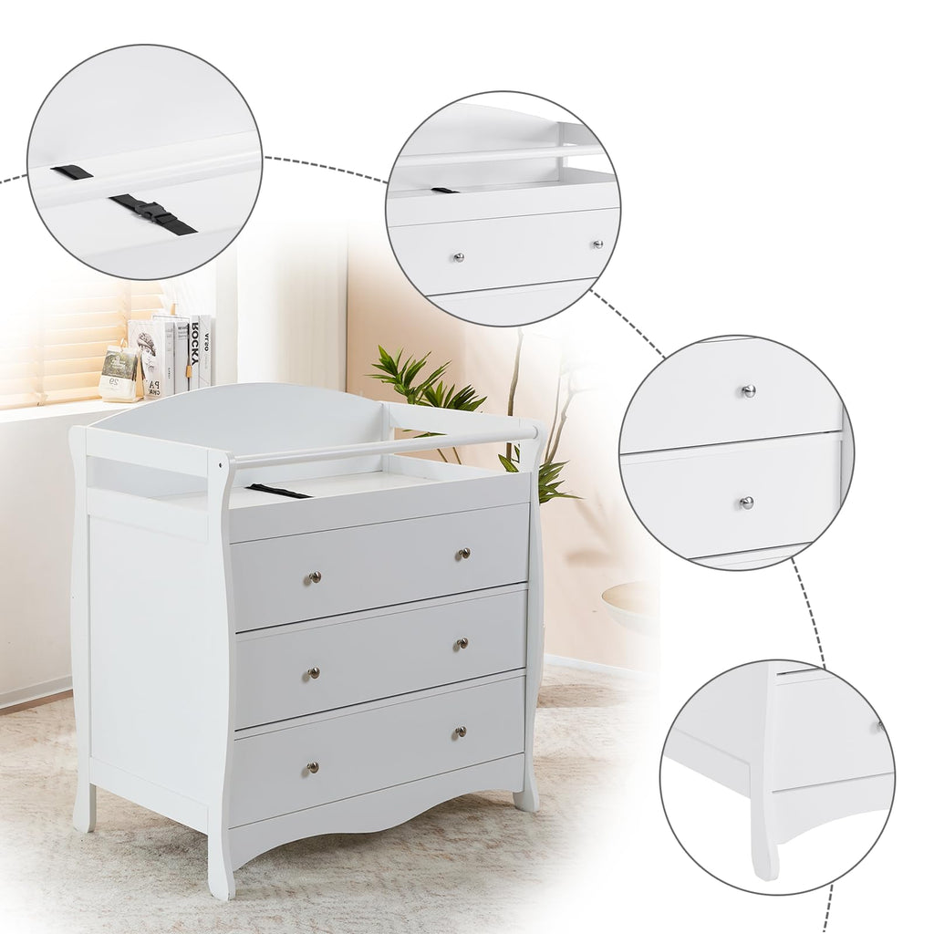 White Changing Table Dresser G129360