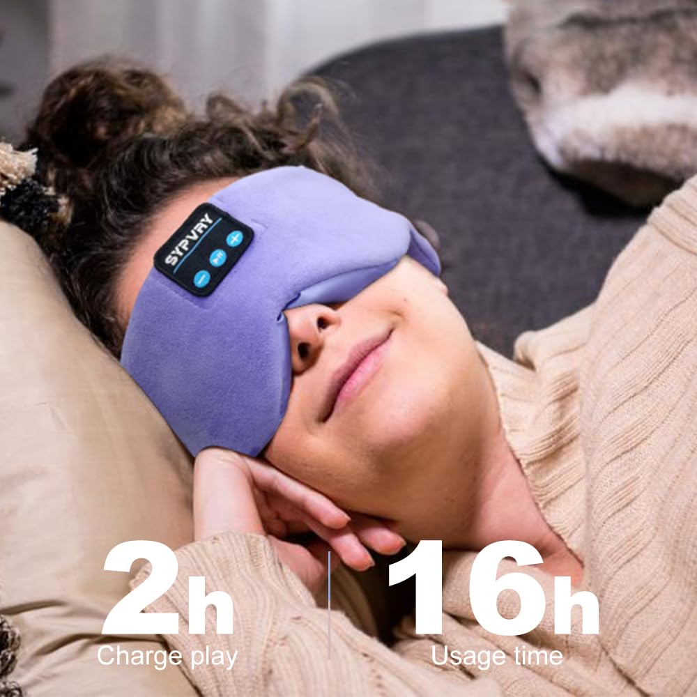 Bluetooth Sleep Mask Wireless Headphones Purple C1042