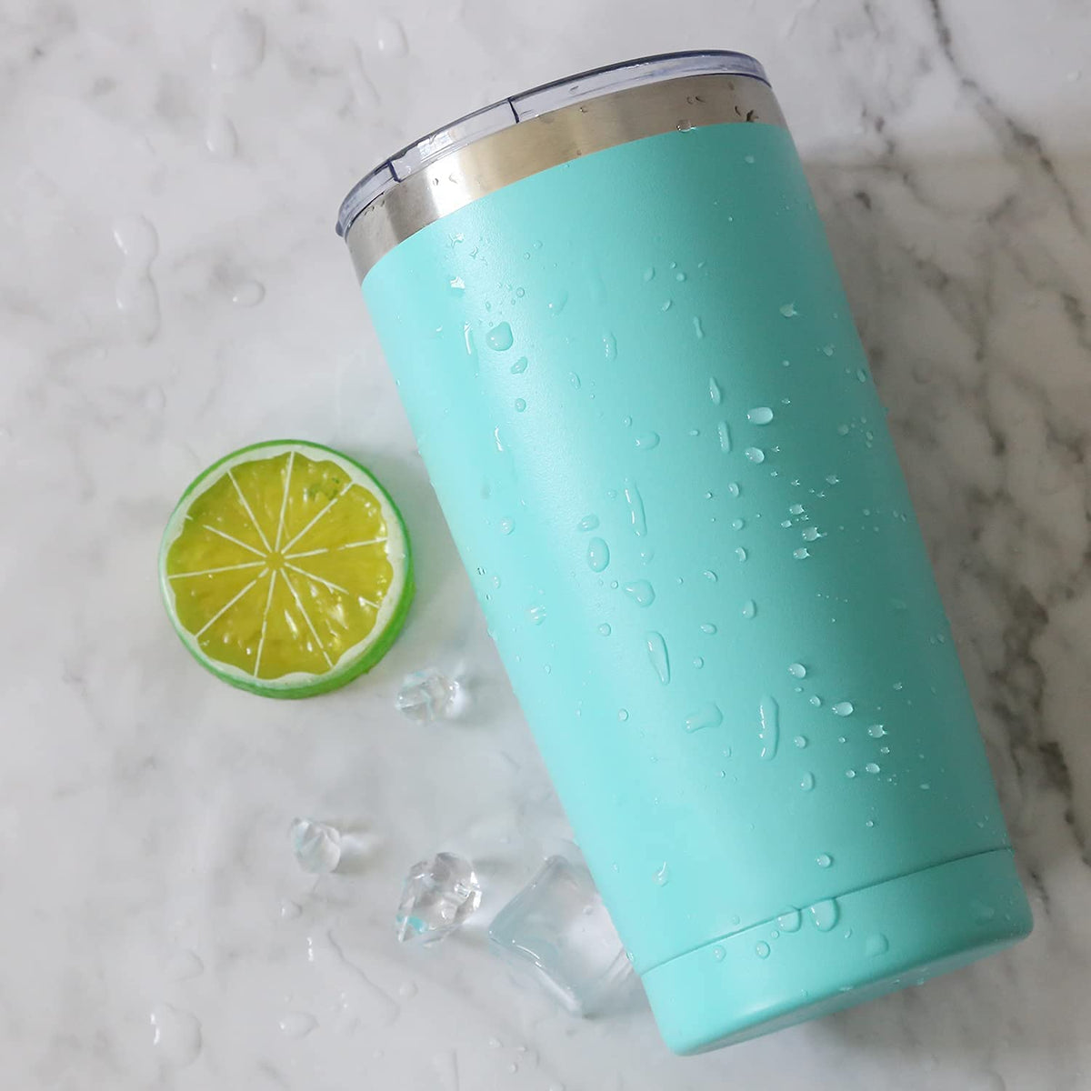 6 Pack 20 oz Stainless Steel Insulated Tumbler with Straw and Lid K30759