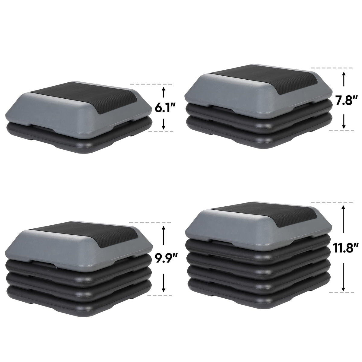 Adjustable Aerobic Step Platform with 4 Risers E956055