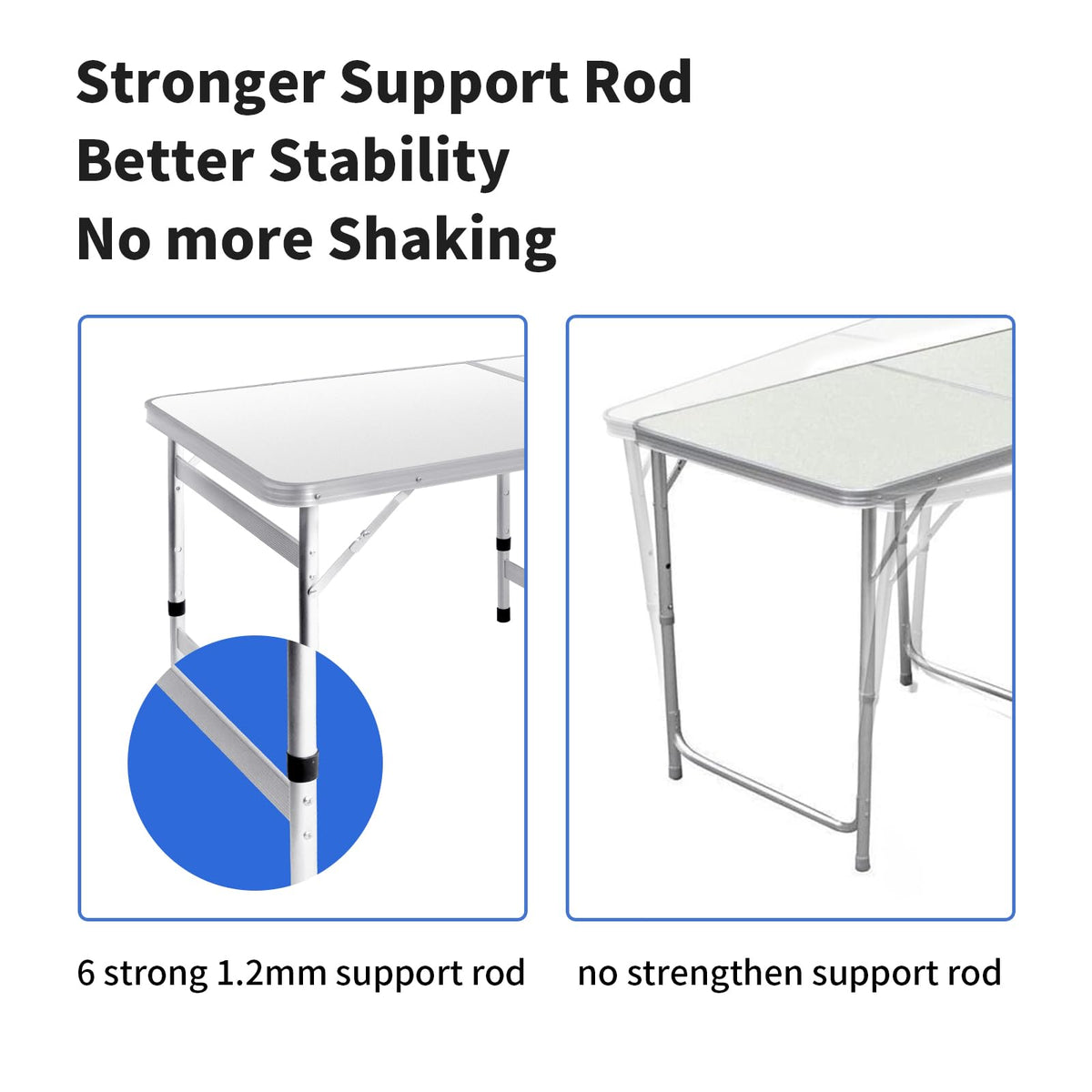 6FT Adjustable Folding Camping Table S727