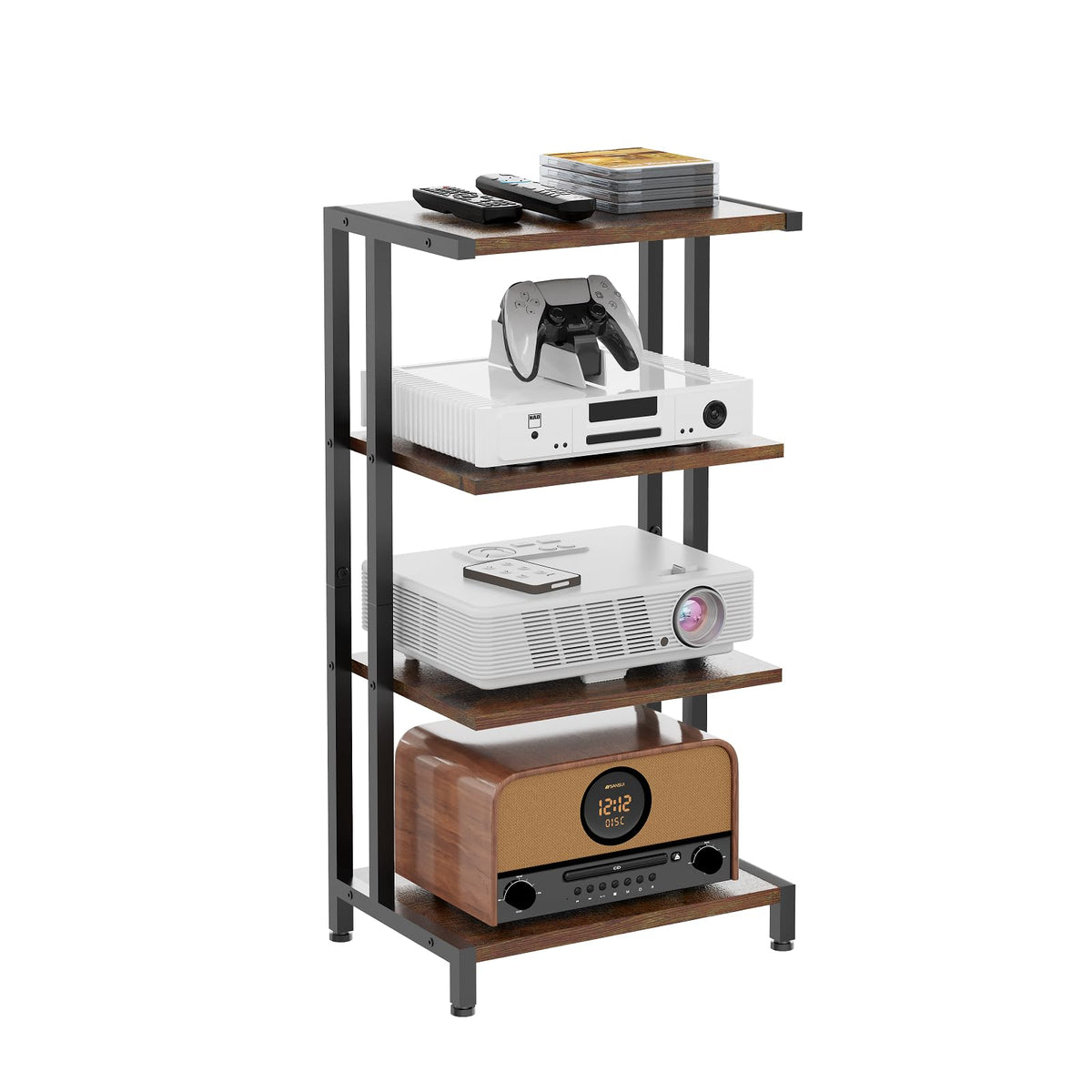4-Tier Wooden AV Media Stand V1580