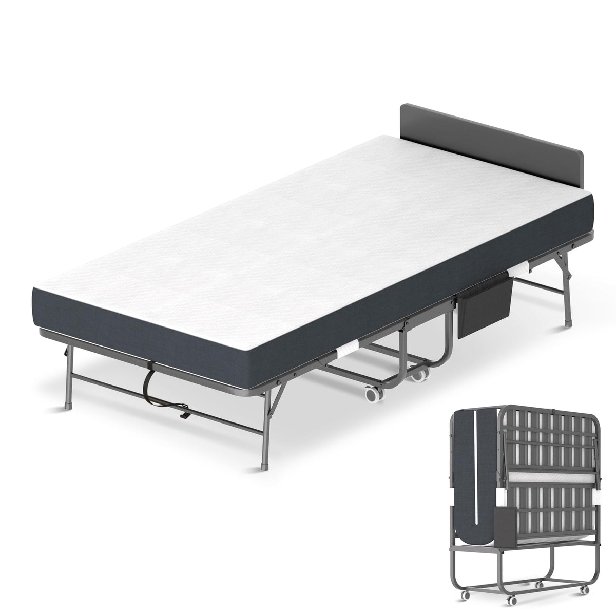 Folding Bed with Mattress & Headboard K423964