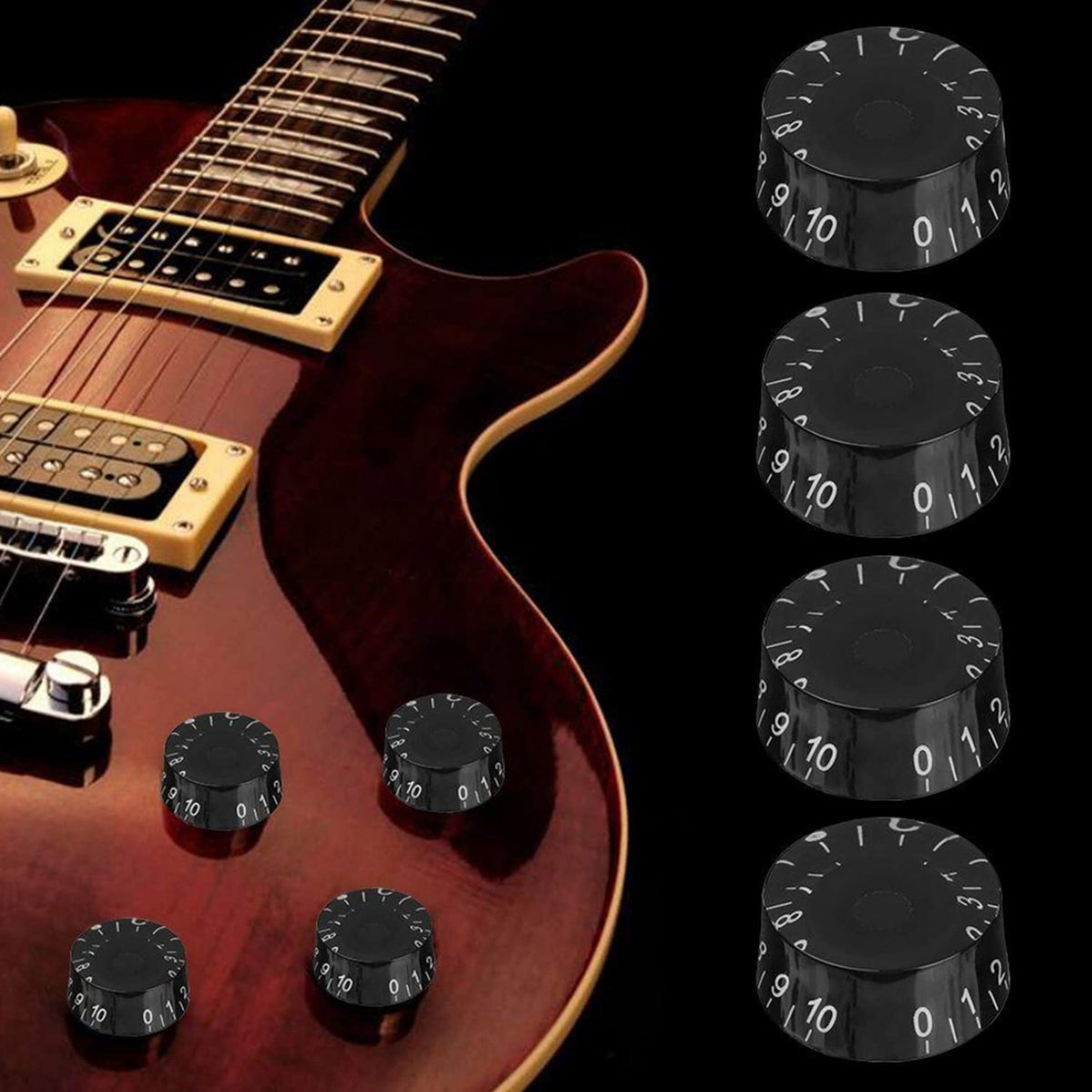 Black Electric Guitar Knobs O74504