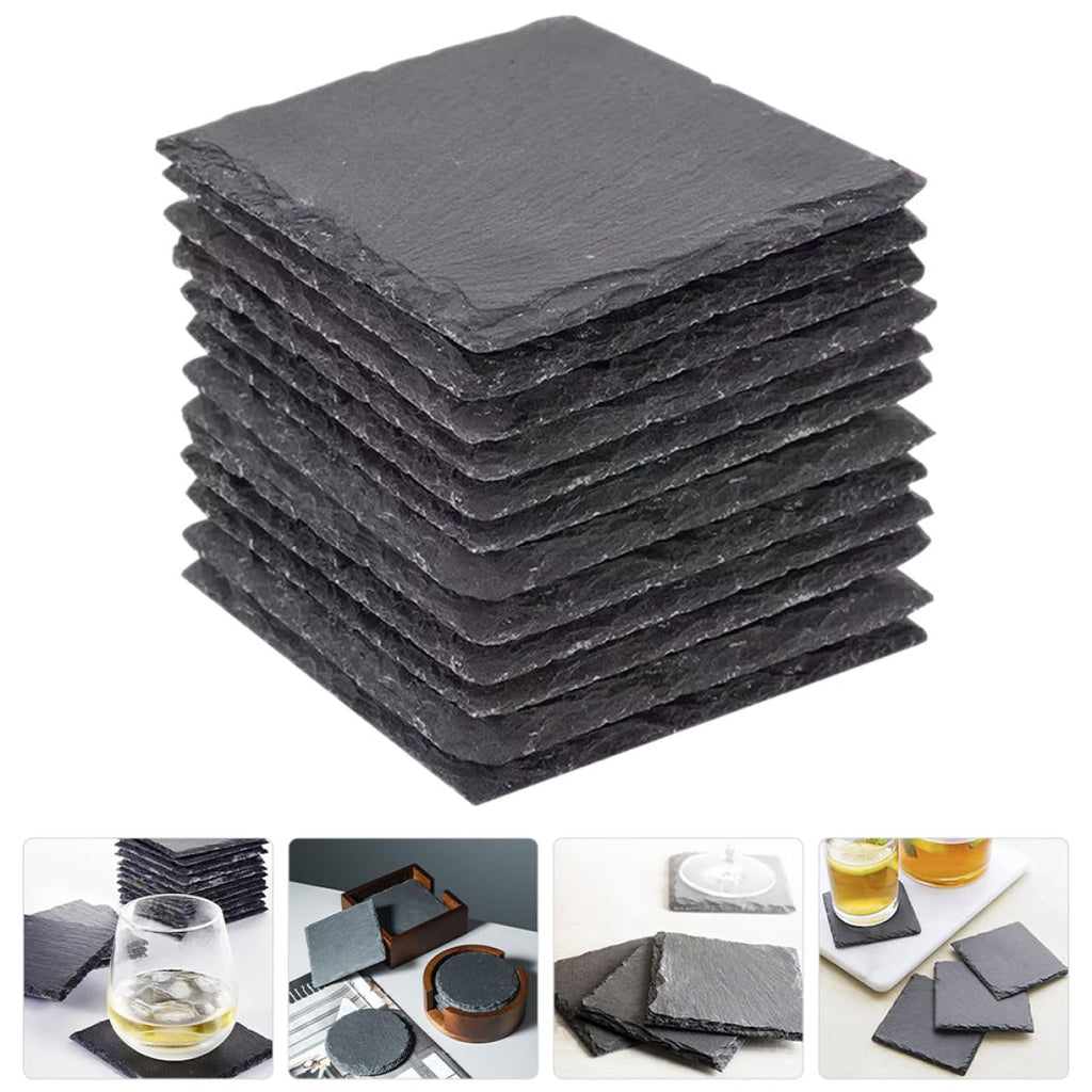 Natural Stone Drink Coasters 12 Pcs Square T703176