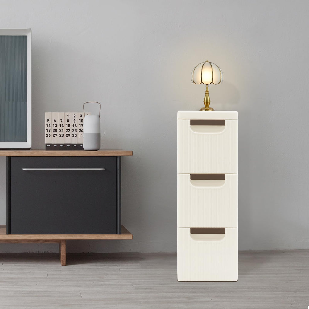 Narrow Rolling Storage Cabinet with 3 Drawers S9088