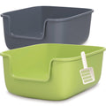 Large High Sided Cat Litter Box with Scoop 2 Pack X9417