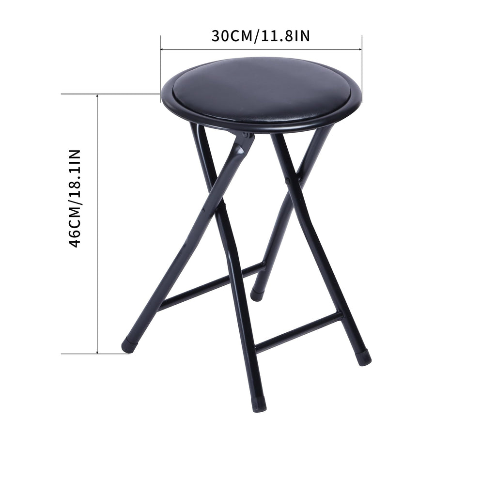 18-Inch Folding Stool with Padded Seat, Black (1 Pack) U594456