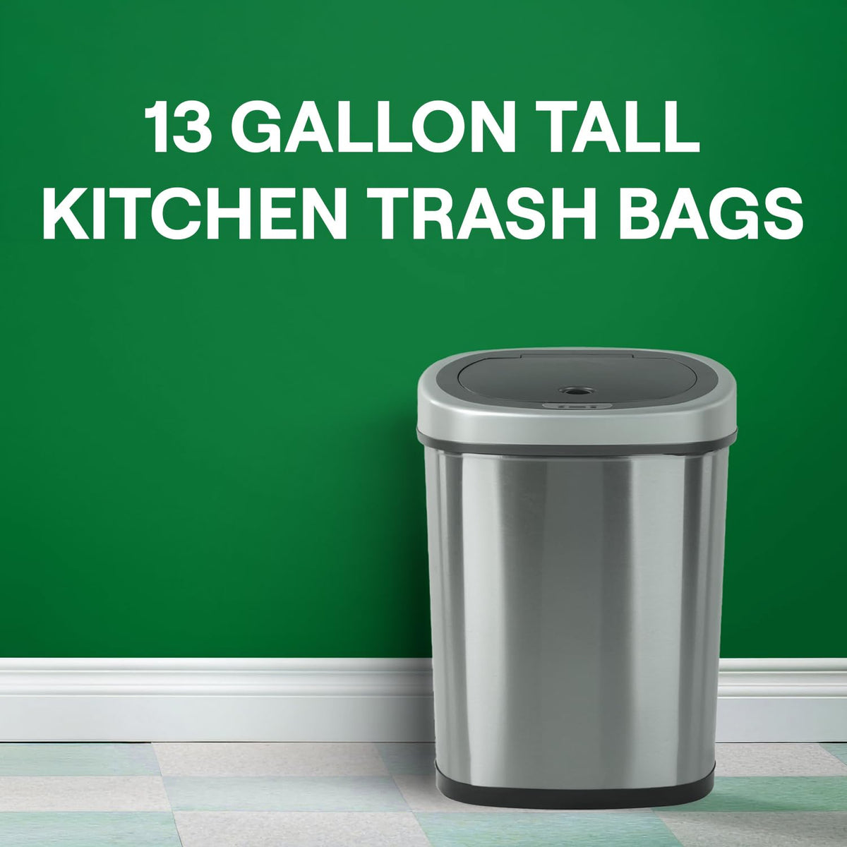 13 Gallon Drawstring Tall Kitchen Trash Bags O5837