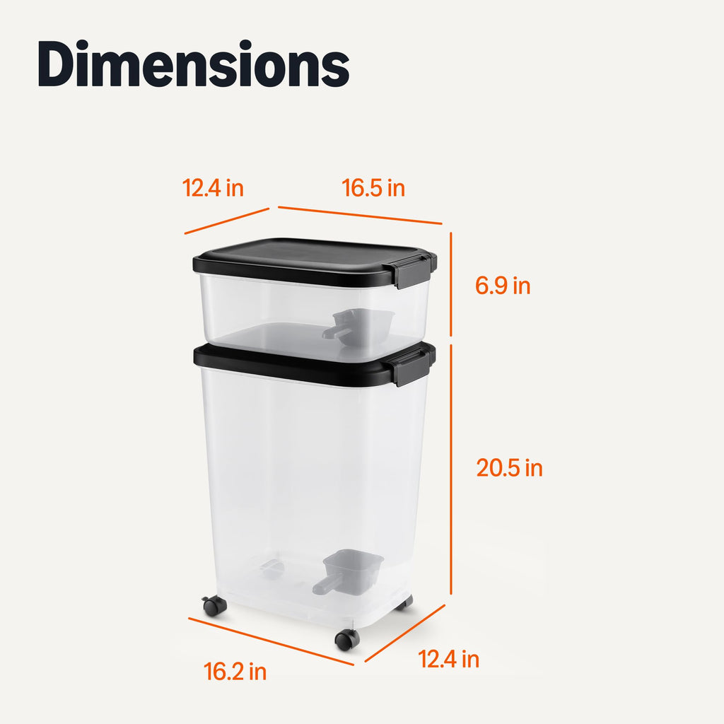 30lbs and 10lbs Pet Food Storage Container Set with Scoop F8873