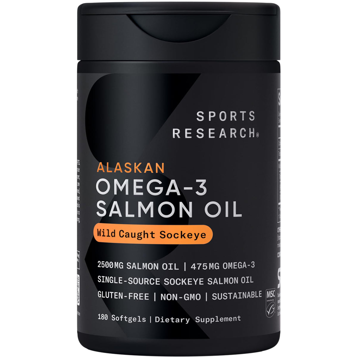 Omega-3 Wild Sockeye Salmon Oil 2500mg 180 Softgels K714