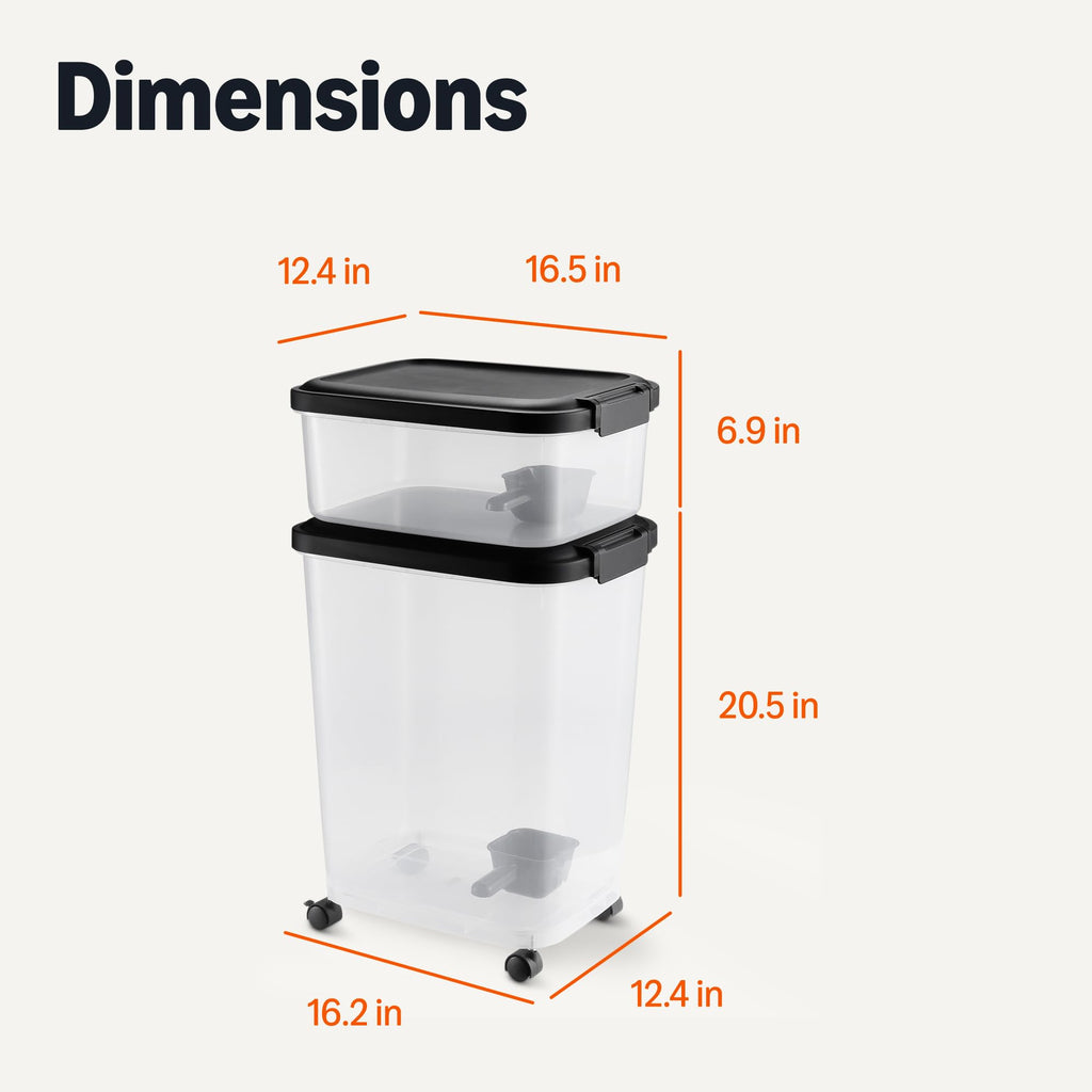 30lbs and 10lbs Pet Food Storage Container Set with Scoop F8873