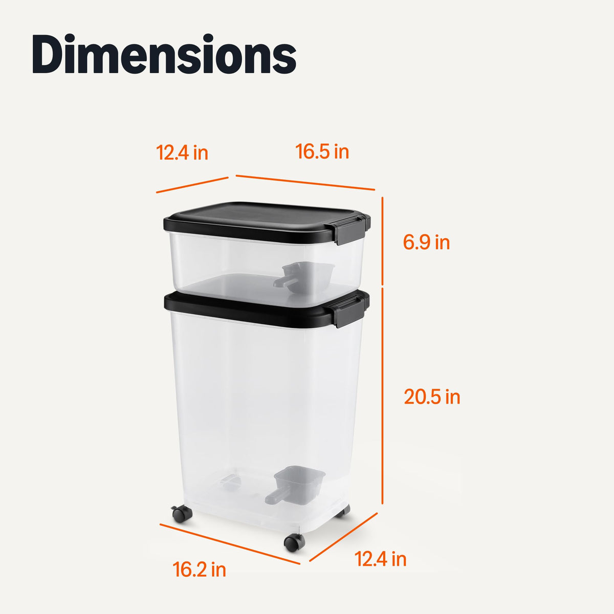 30lbs and 10lbs Pet Food Storage Container Set with Scoop F8873