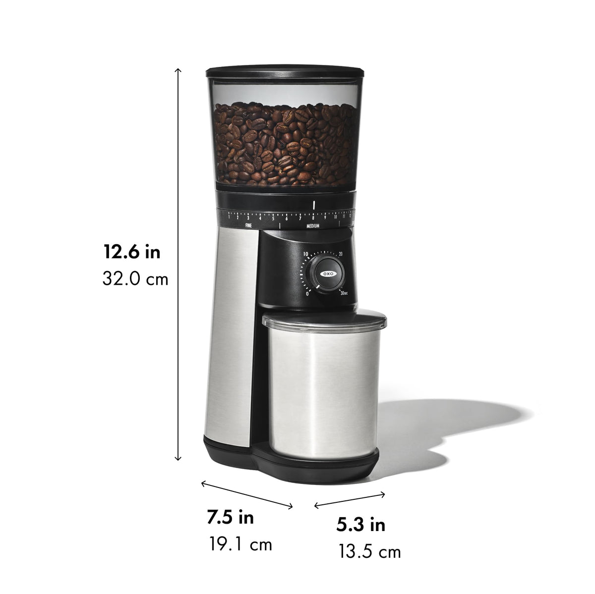 Electric Coffee Bean Grinder 12 Oz Silver B2056