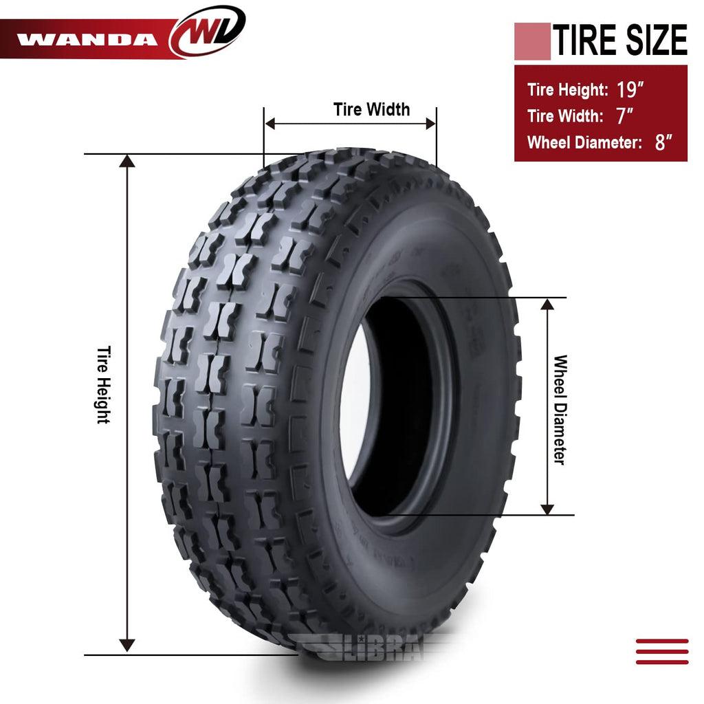 Set of 4 Sport ATV Tires 19x7-8 V322968