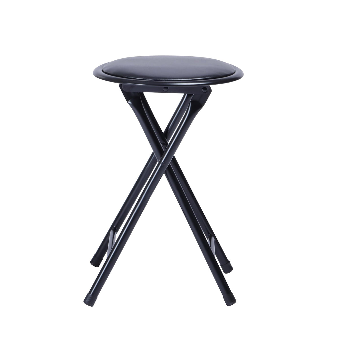 18-Inch Folding Stool with Padded Seat, Black (1 Pack) U594456